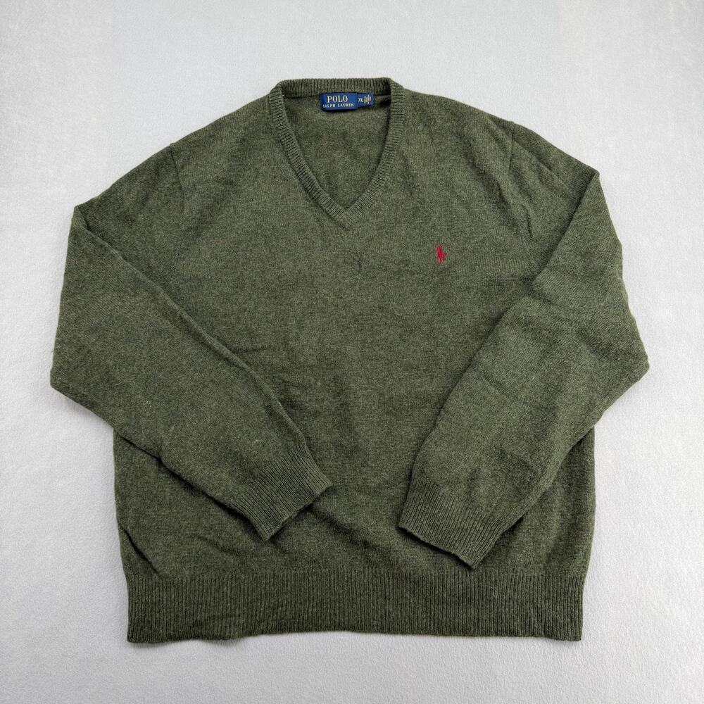 Vintage Polo Ralph Lauren Wool V-Neck Sweater XL